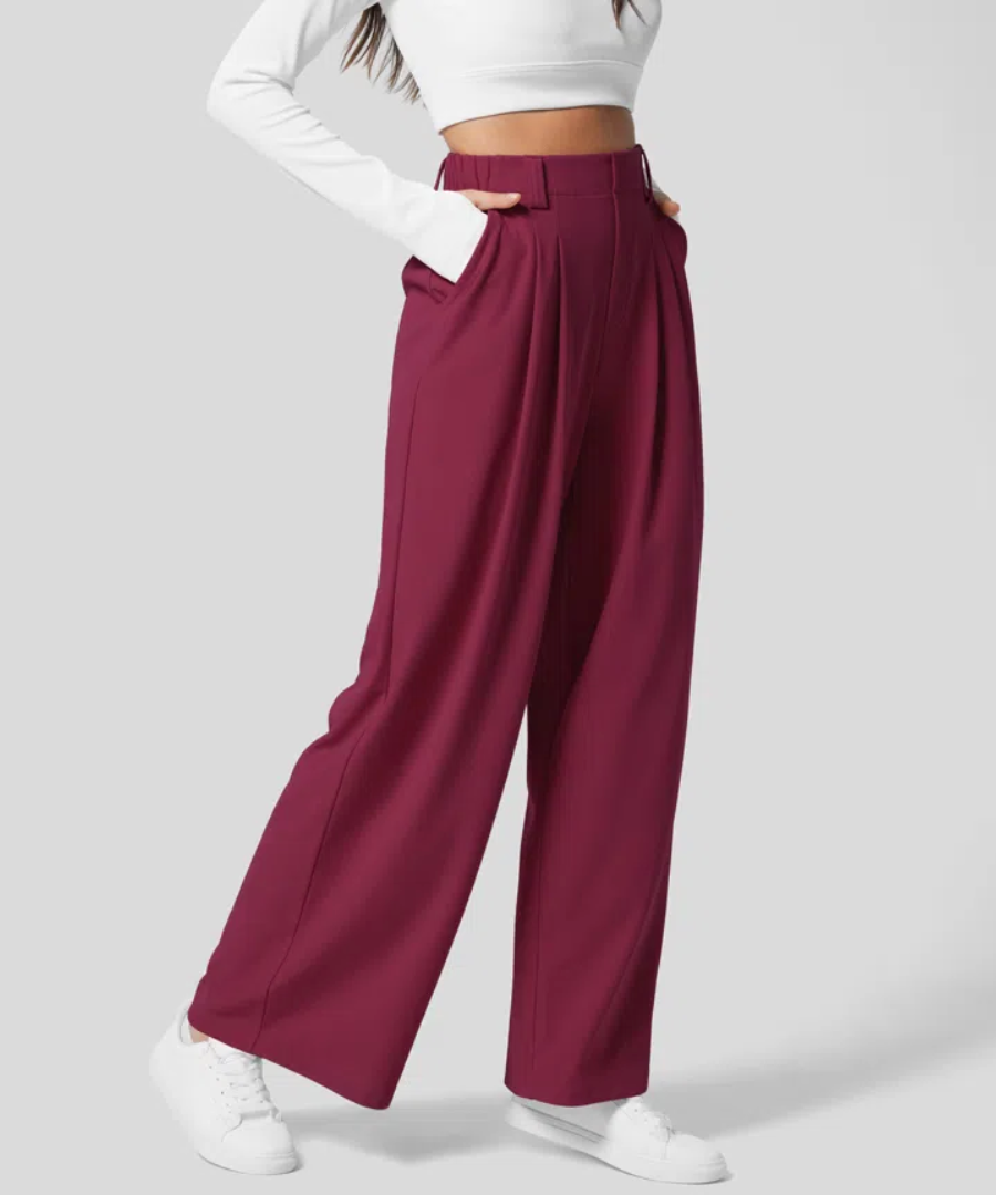 ALDEN™ - Elegant Elasticated High-Waisted Trousers