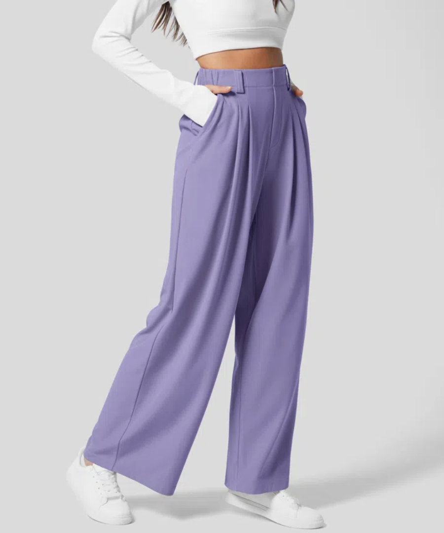 ALDEN™ - Elegant Elasticated High-Waisted Trousers