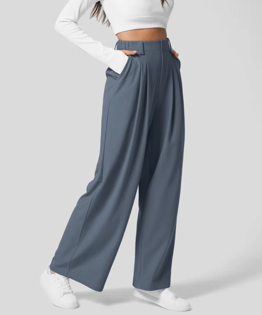 ALDEN™ - Elegant Elasticated High-Waisted Trousers