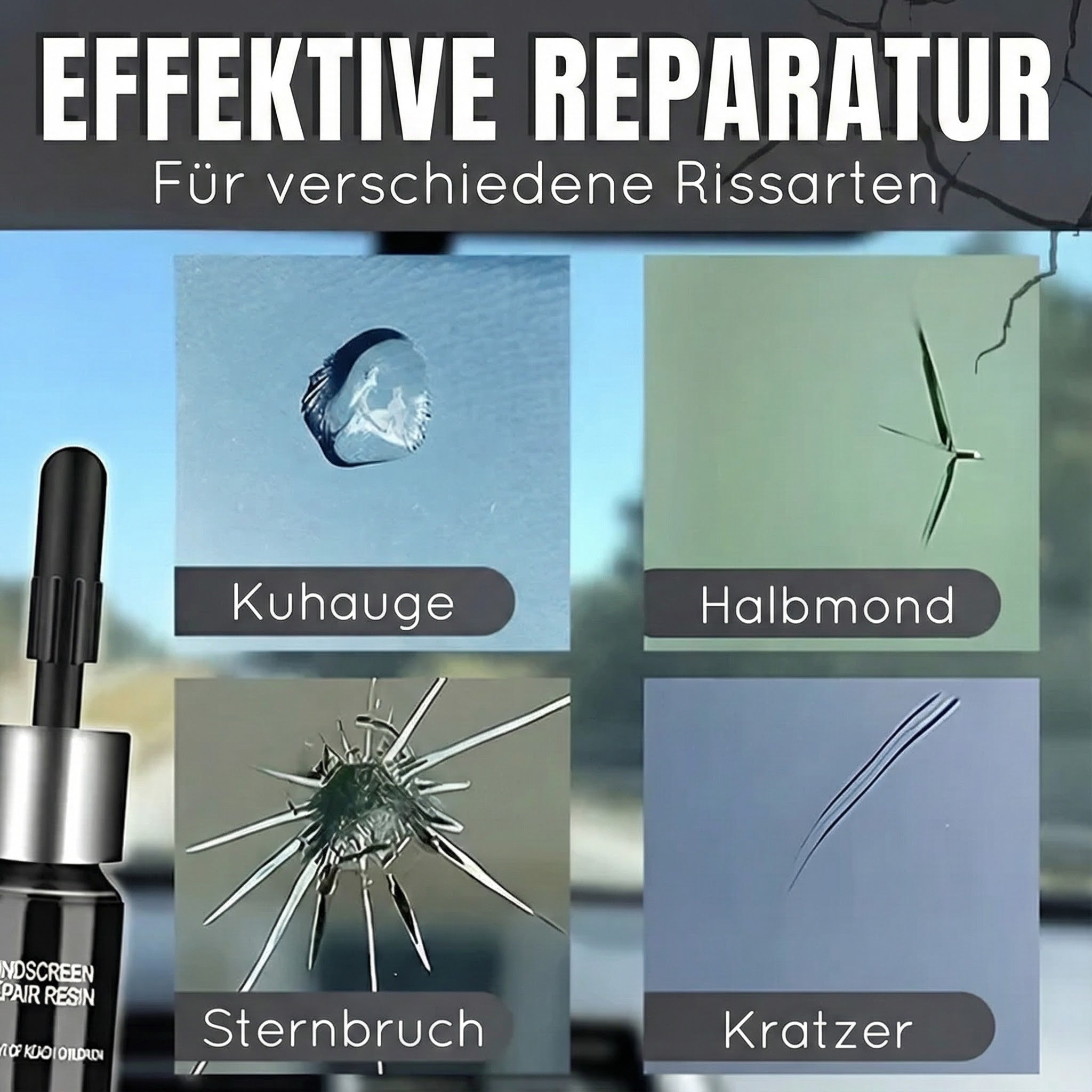 Reparieren Sie Glassprünge in wenigen Minuten