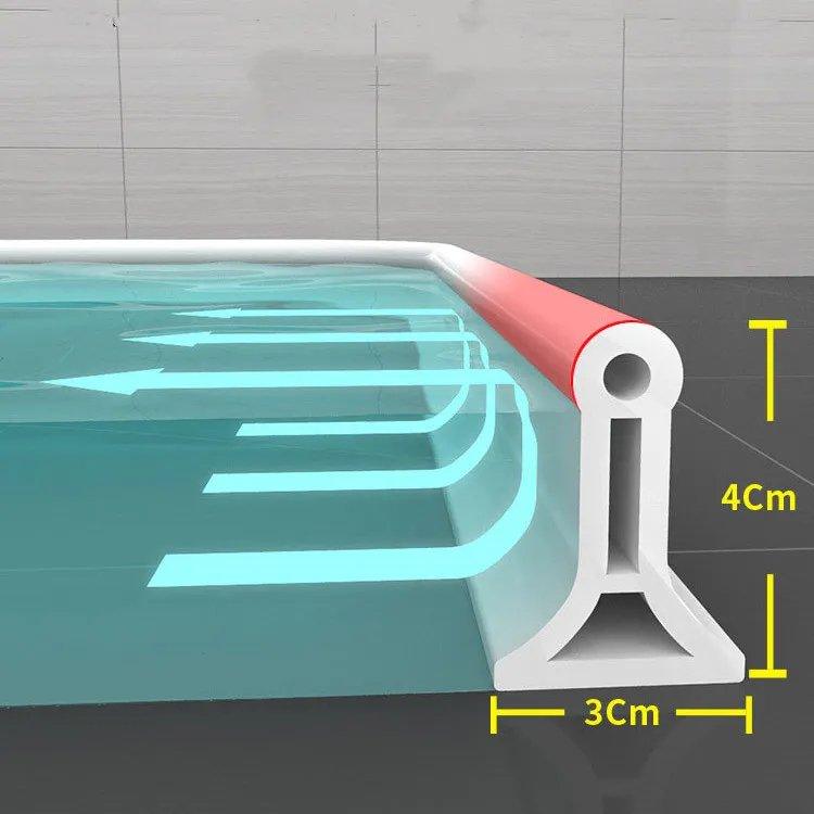 Flexible water retention barrier for shower – Easy installation