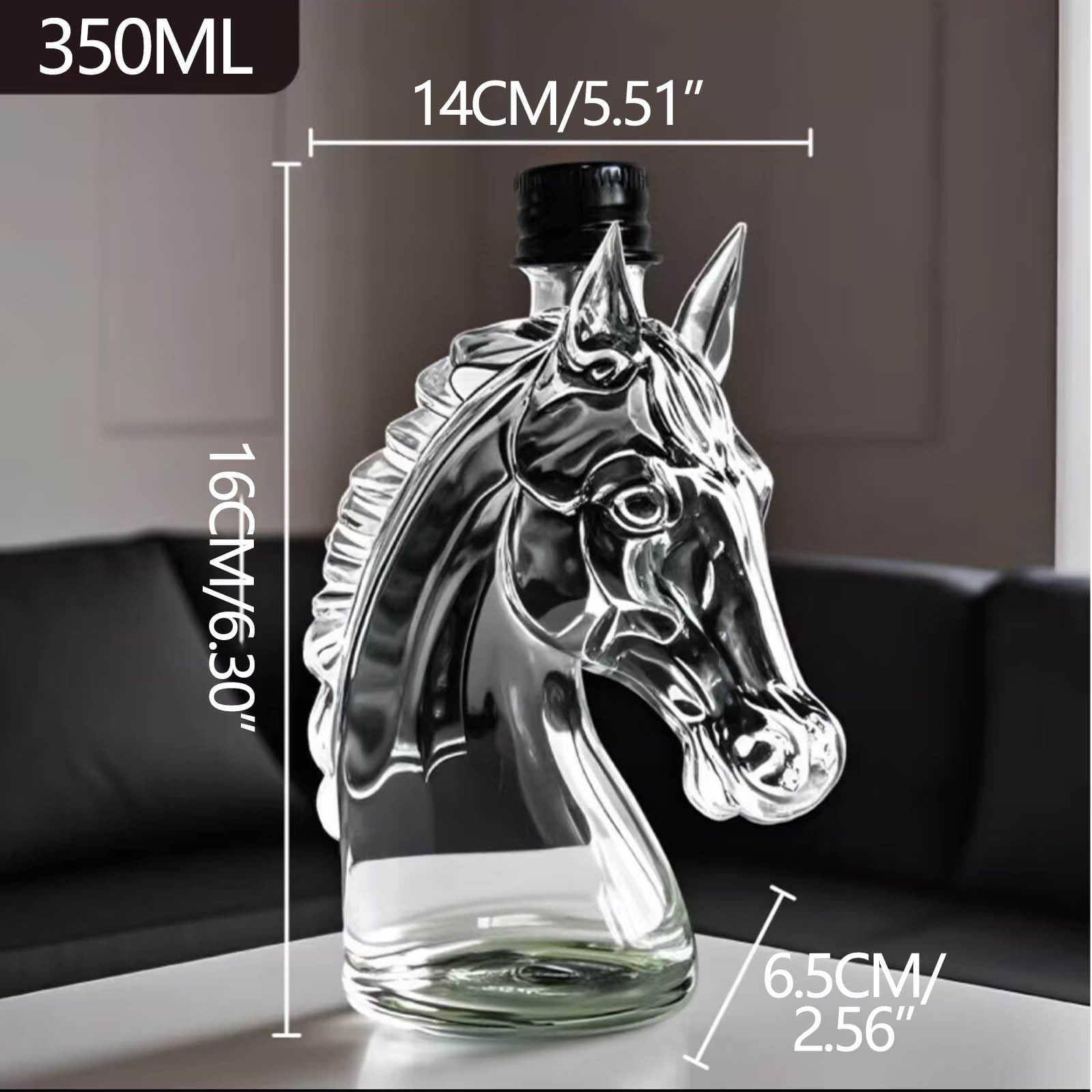 BiFandian Horse Head Whiskey Decanter, Unique Glass Horse Animal Whiskey Bottle, Fun Bar Wine Decanter Decoration, Gift for Whiskey Lovers, Dad, Husband, Boyfriend